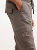 Solid Straight Fit Cargo Trousers | Dark Grey