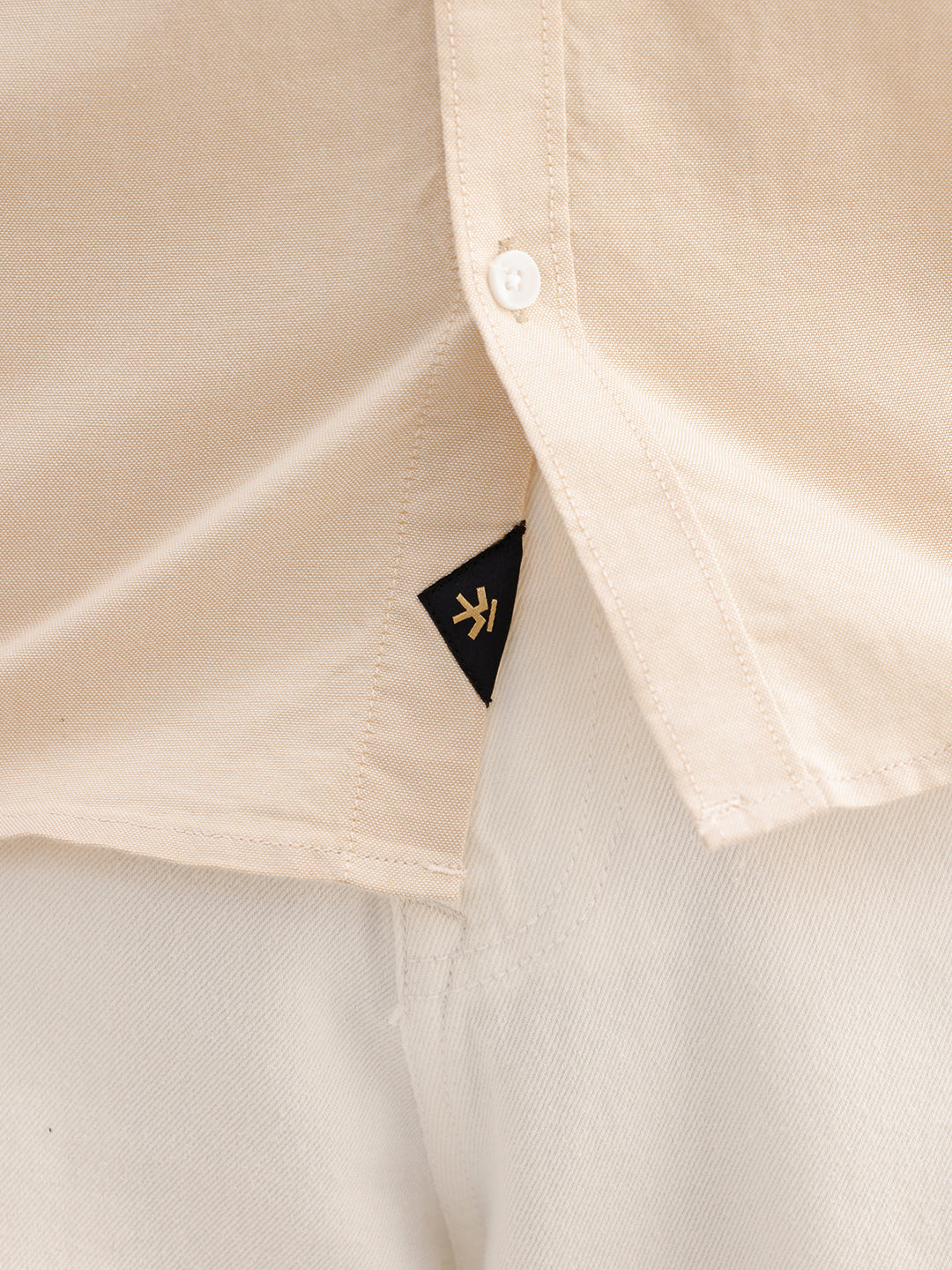 Solid Slim Fit 100% Cotton Shirt | Beige