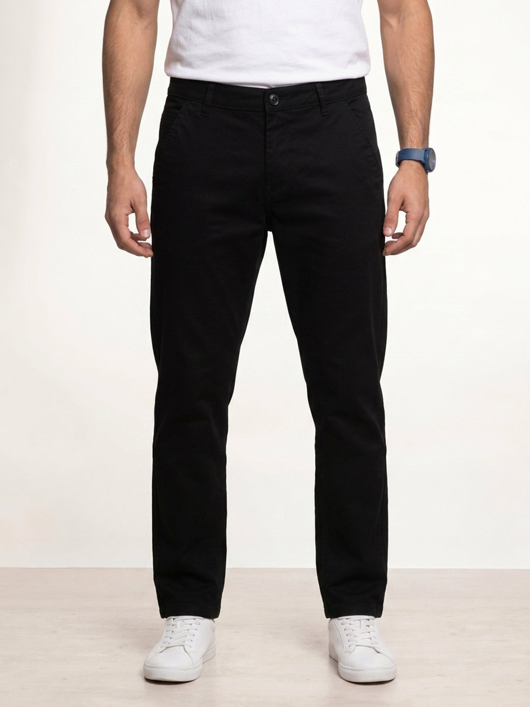 Solid Regular Fit Trouser | Black