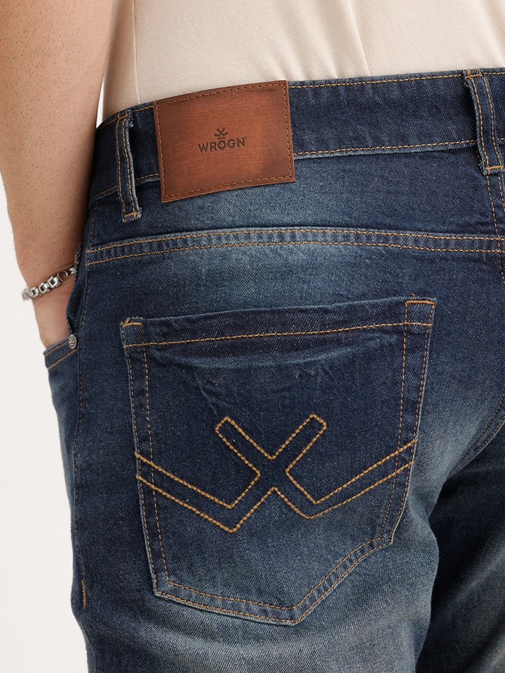 Slim Fit Faded Denim Jeans | Blue