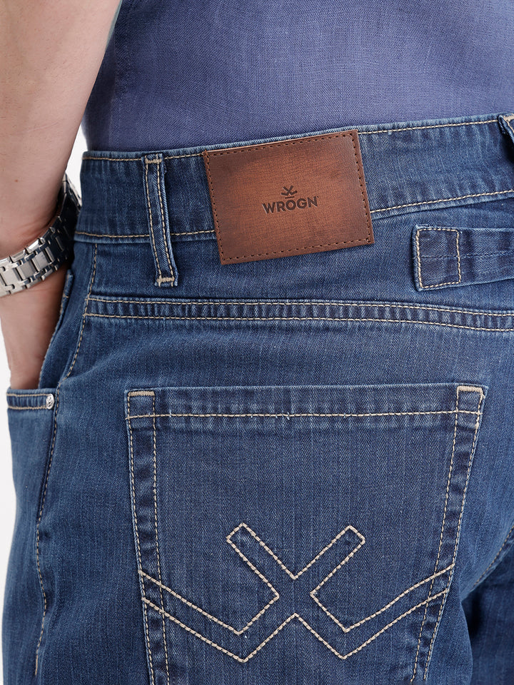 Loose Fit Textured Denim Jeans | Blue