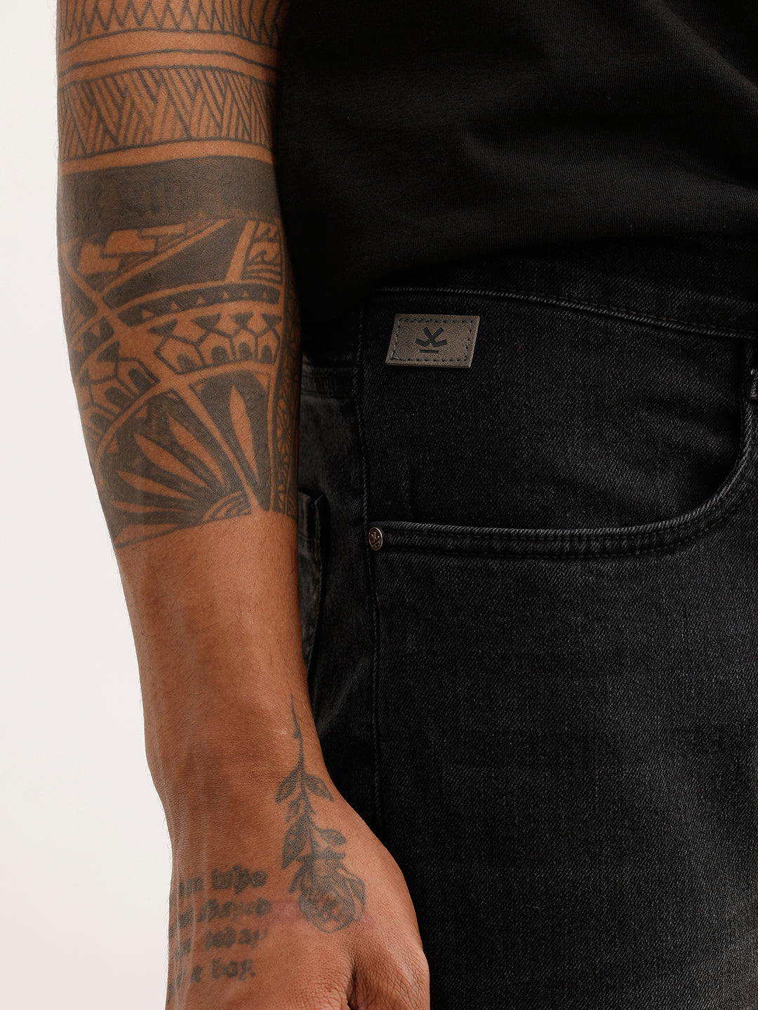 Faded Slim Fit Denim Jeans | Black