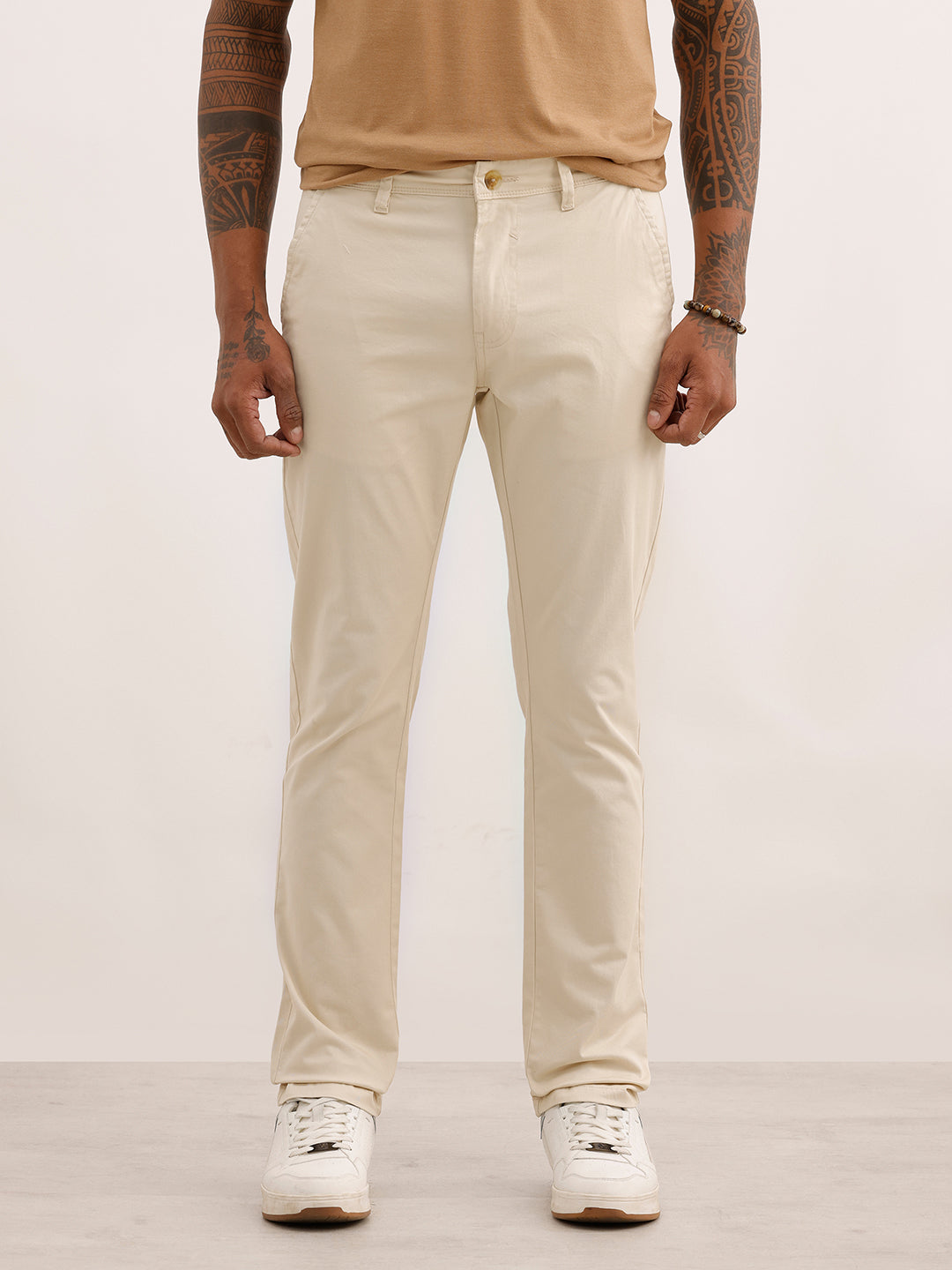 Classic Solid Slim Fit Trouser | Cream | WTR0200SL4048S