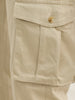 Solid Straight Fit Cargo Trouser | Beige