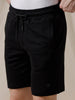 Solid Black Cotton Shorts