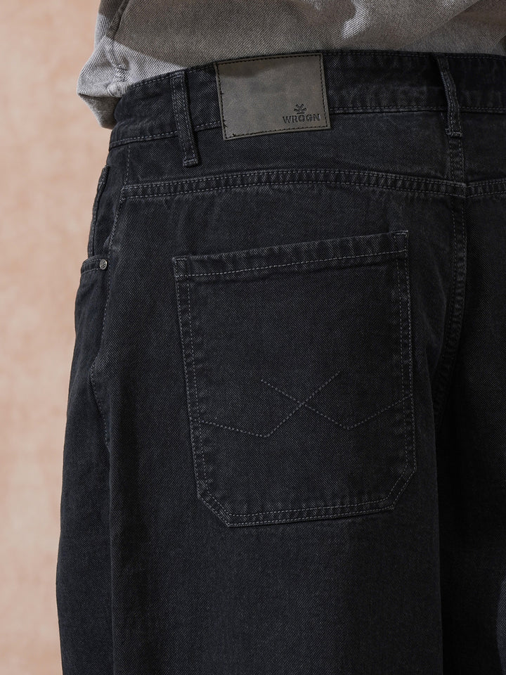 Solid Baggy Fit Jeans | Black