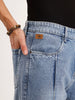 Loose Fit Cut & Sew Denim Jeans | Light Blue
