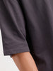 Solid Oversized Polo T-Shirt | Dark Grey