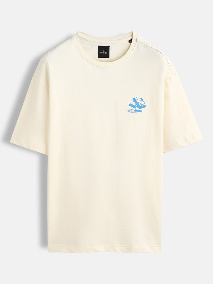 Minimal chest print T-shirt | Off white