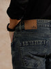 Solid Heavy Fade Slim Tapered Fit Jeans | Blue