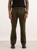 Straight Fit Solid Trouser | Olive