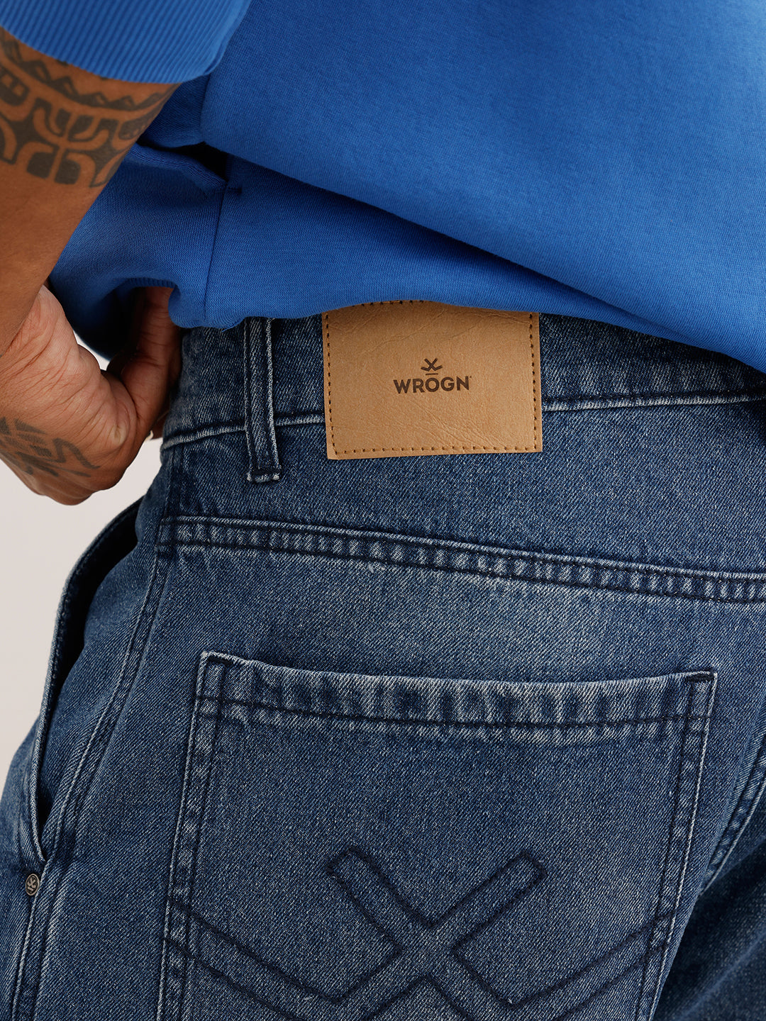 Faded Loose Fit Denim Cargo | Blue