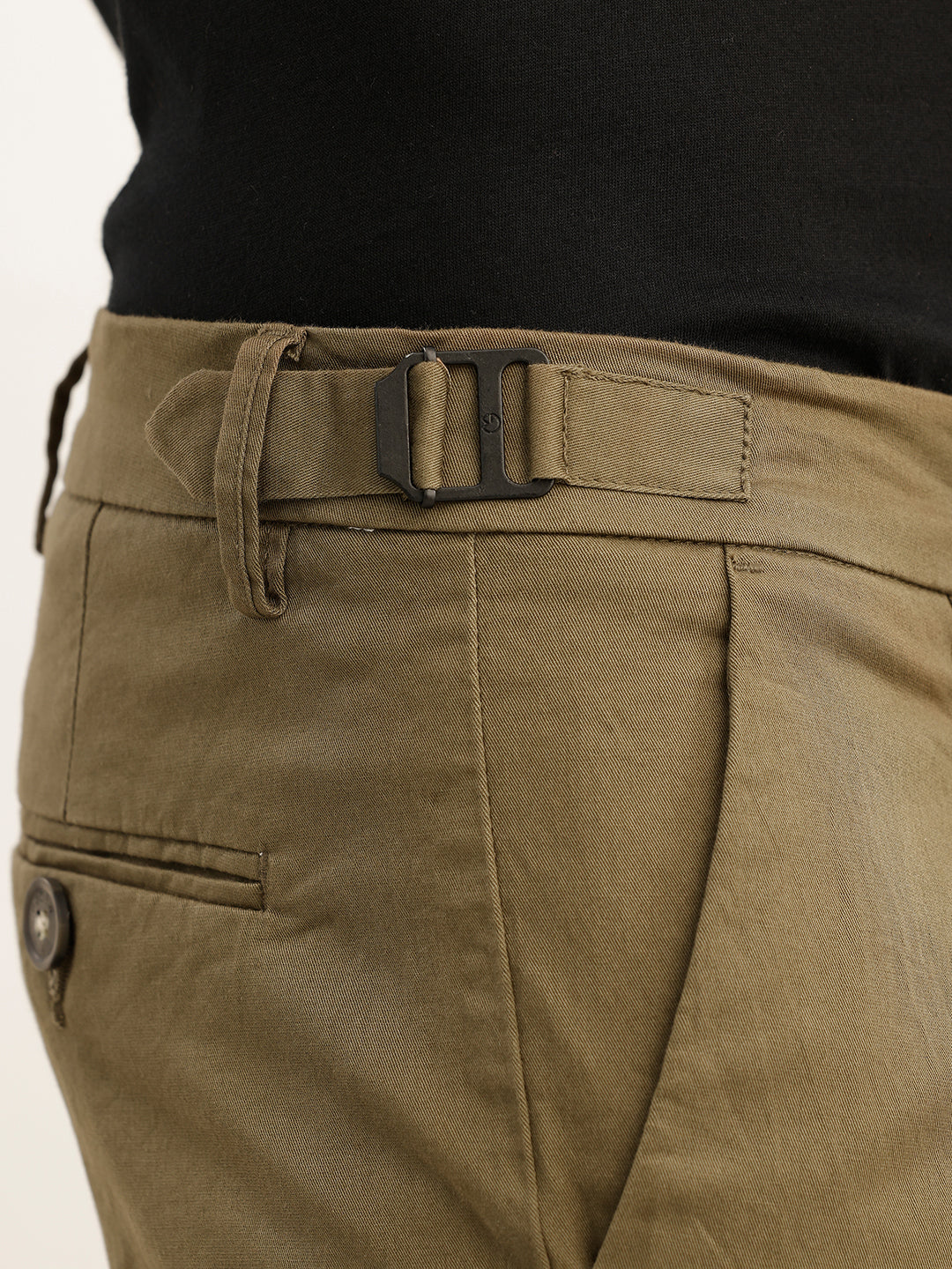 Solid Slim Fit Pleated Trouser | Olive | WTR0100SL5133W