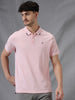 Solid Texture Pink Polo T-Shirt