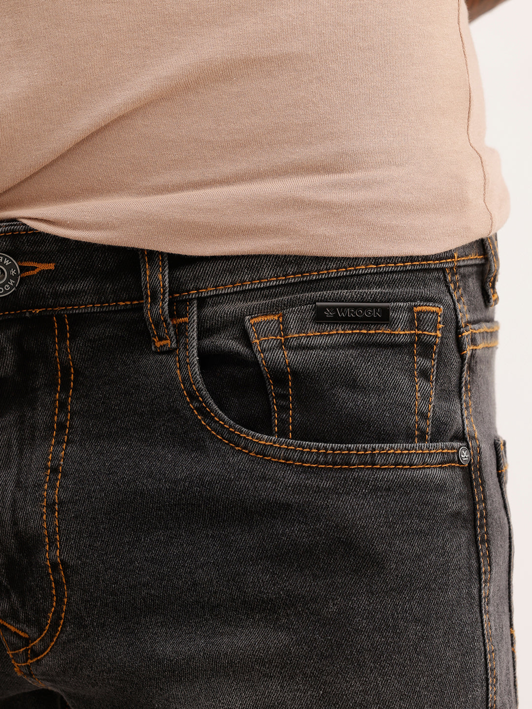 Faded Straight Fit Denim Jeans | Black | WJN100SR7612W