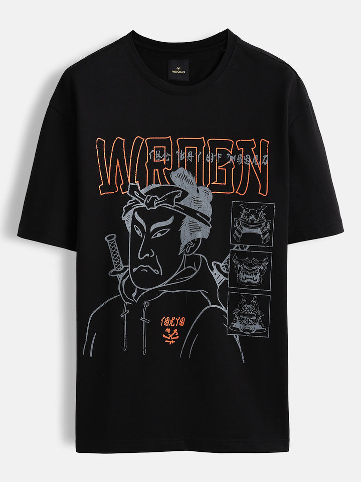 Statement warrior print T-shirt | Black