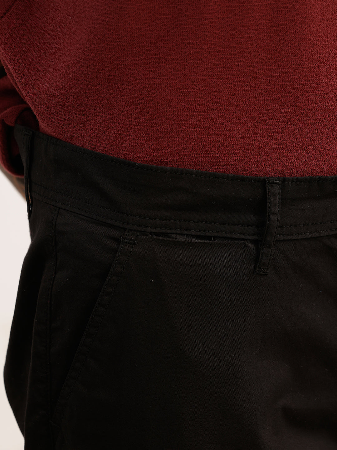 Solid Straight Fit Trouser | Black