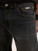Faded Skinny Crop Denim Jeans | Black