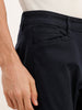 Solid Straight Fit Cargo Trouser | Navy Blue