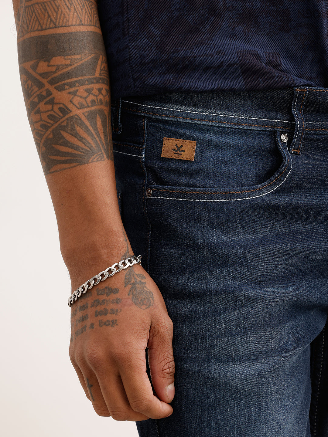 Faded Slim Fit Denim Jeans | Blue