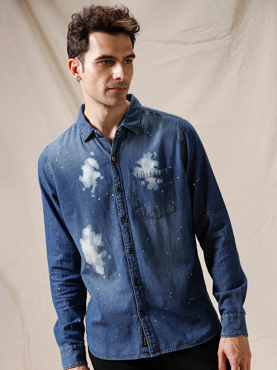 Abstract Splash Cotton Shirt