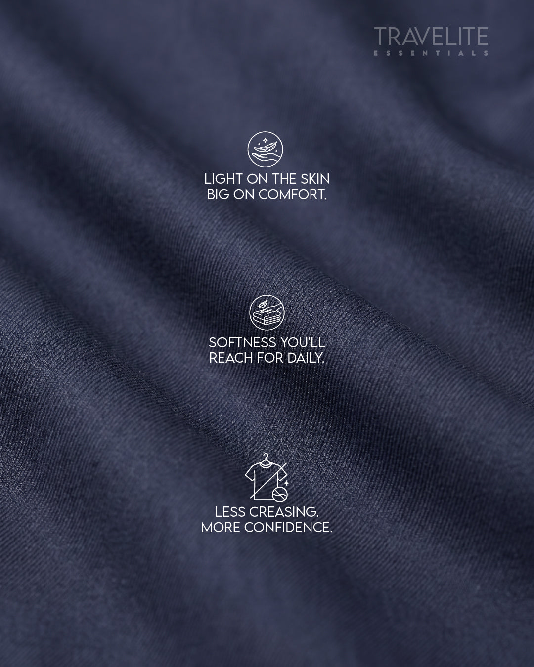 Travelite Straight Fit Trousers | Essential |  Navy Blue