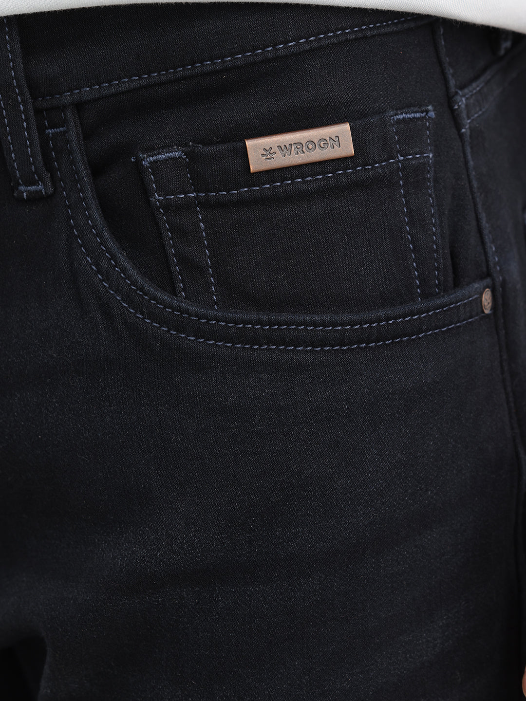 Anti Fit Contast Stitch Denim Jeans | Dark Blue