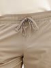 Solid Straight Fit Cargo Trouser | Beige