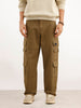 Solid Loose Fit Cargo Trouser | Olive | WTR0100LS5118W