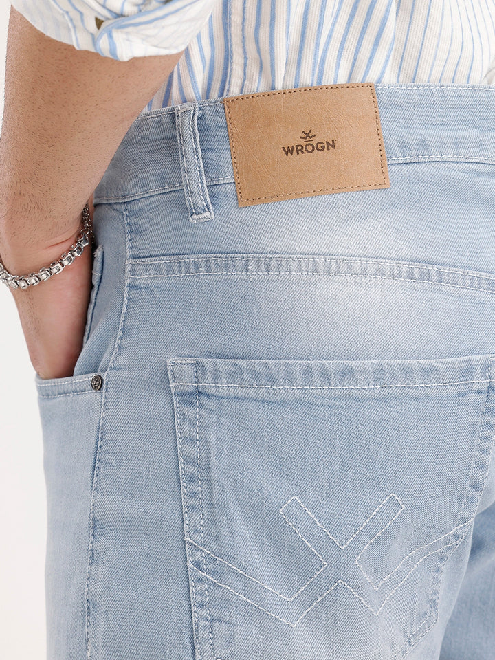 Solid Slim Fit Denim Jeans | Light Blue