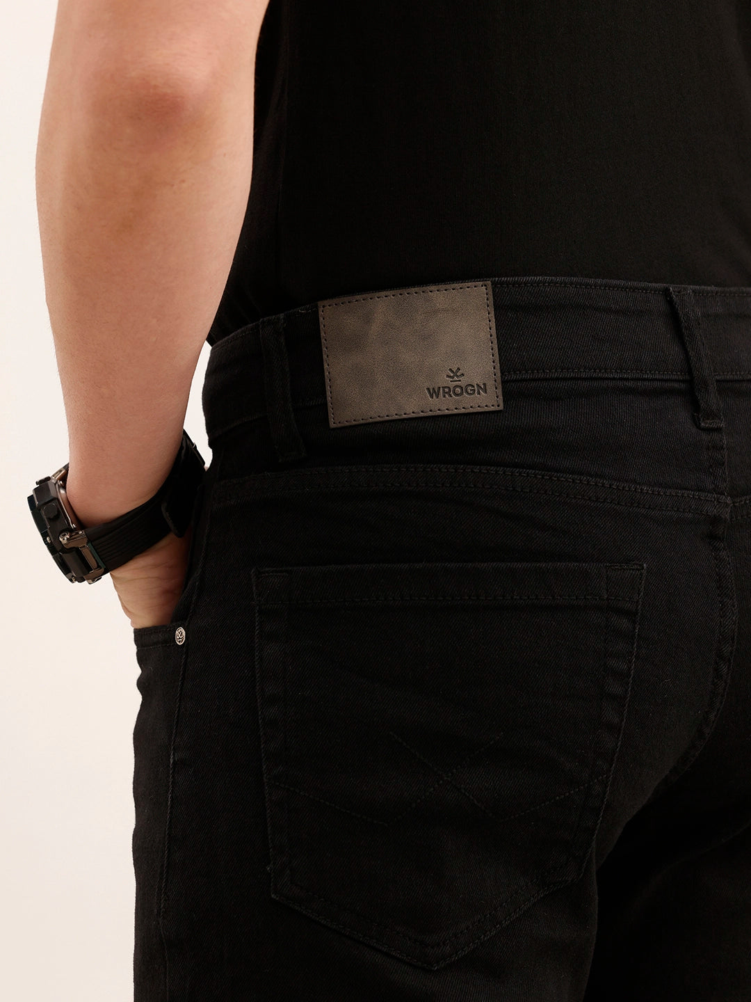 Solid Slim Fit Denim Jeans | Black