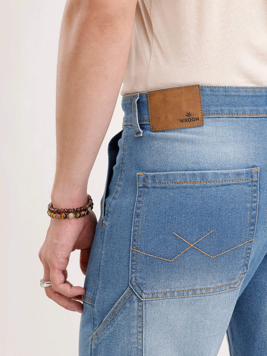 Relaxed Fit Cargo Denim Jeans | Blue