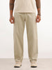 Classic Solid Loose Fit Trouser | Beige