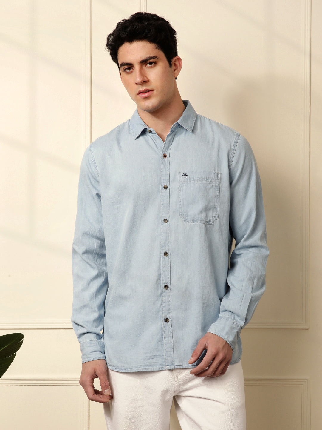 Casual Slim Fit Shirt in Blue