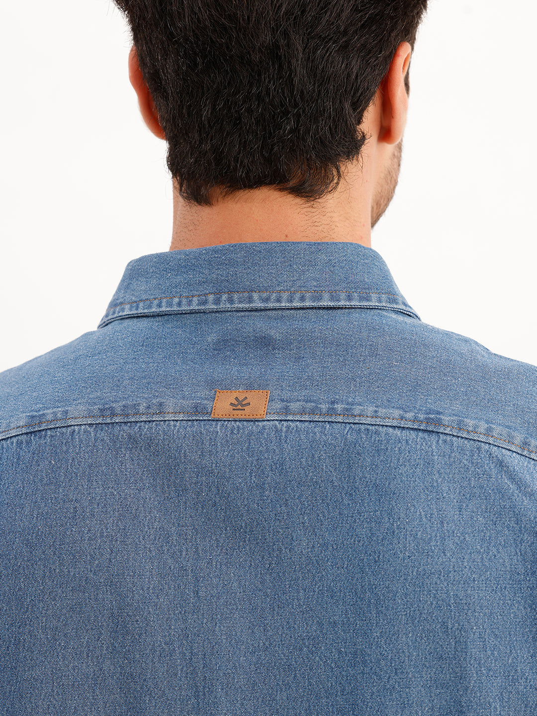 Indigo Washed Casual Regualr Fit Denim Shirt | Blue