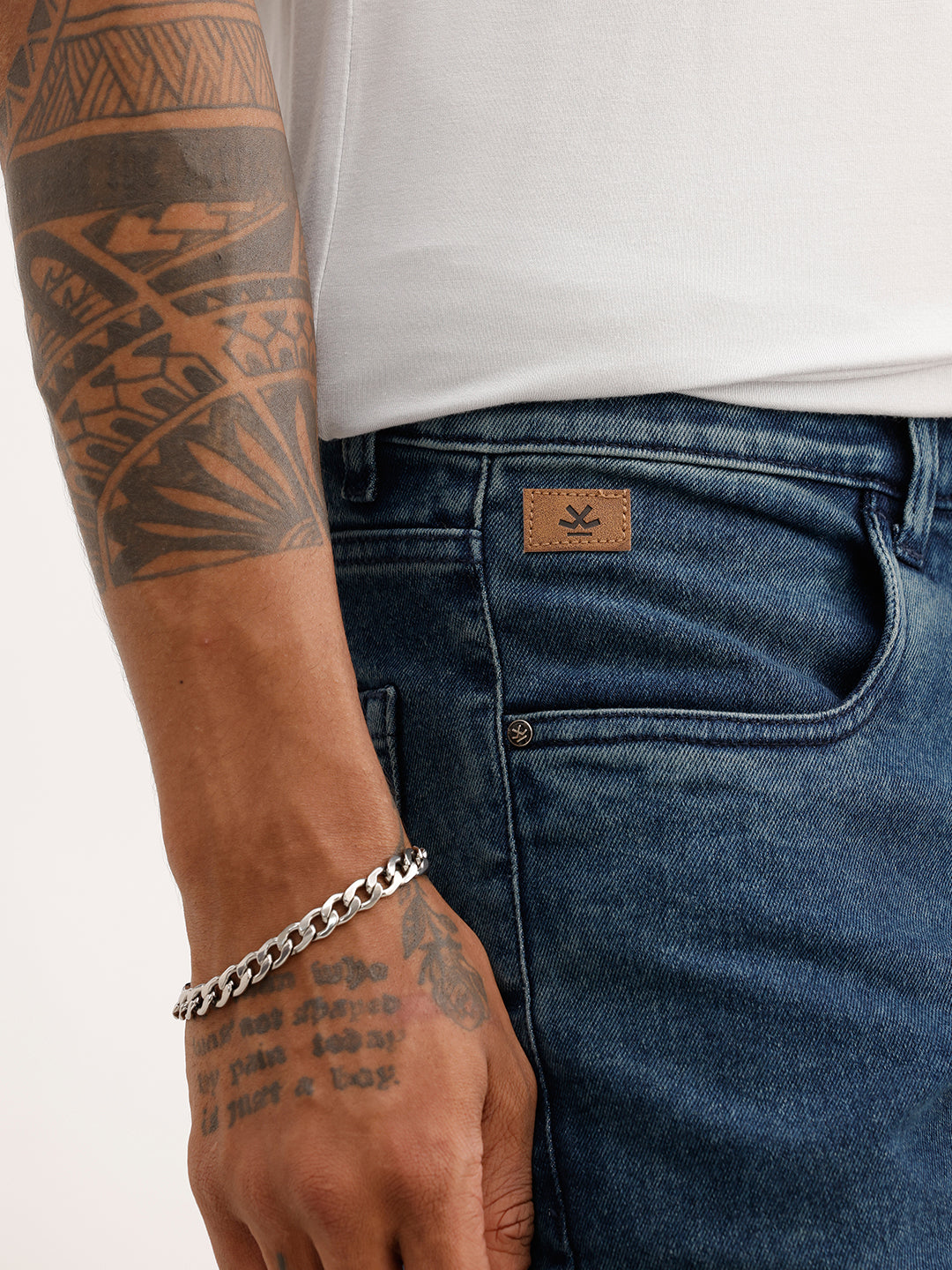 Relaxed Fit Faded Denim Jeans | Blue