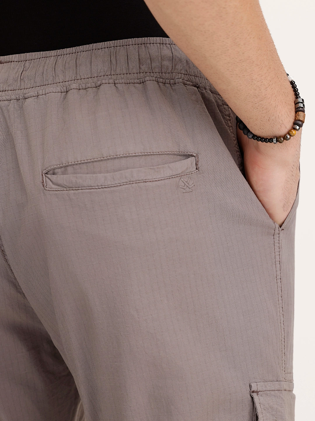Solid Cargo Textured Trouser | Grey
