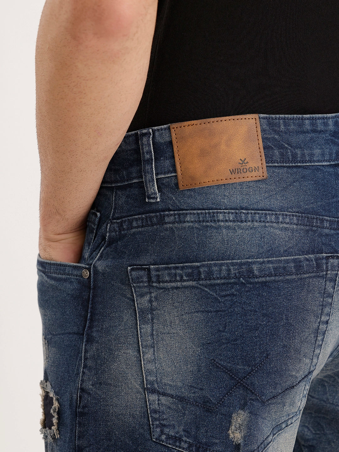 Anti Fit Distressed Denim Jeans | Blue
