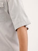 Oversized Double Pocket Half Sleeve Shirt | Grey
