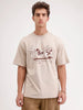 Oversized Placement Printed T-Shirt | Beige