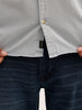 Solid Slim Fit Double Pocket Shirt | Grey