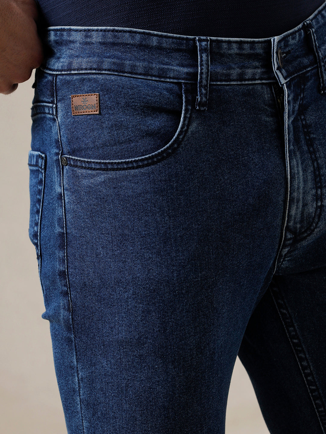 Solid Slim Fit Rugged Jeans