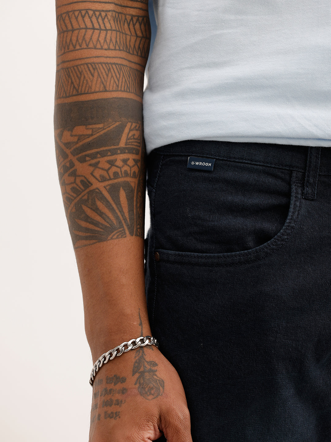Solid Straight Fit Denim Jeans | Dark Blue