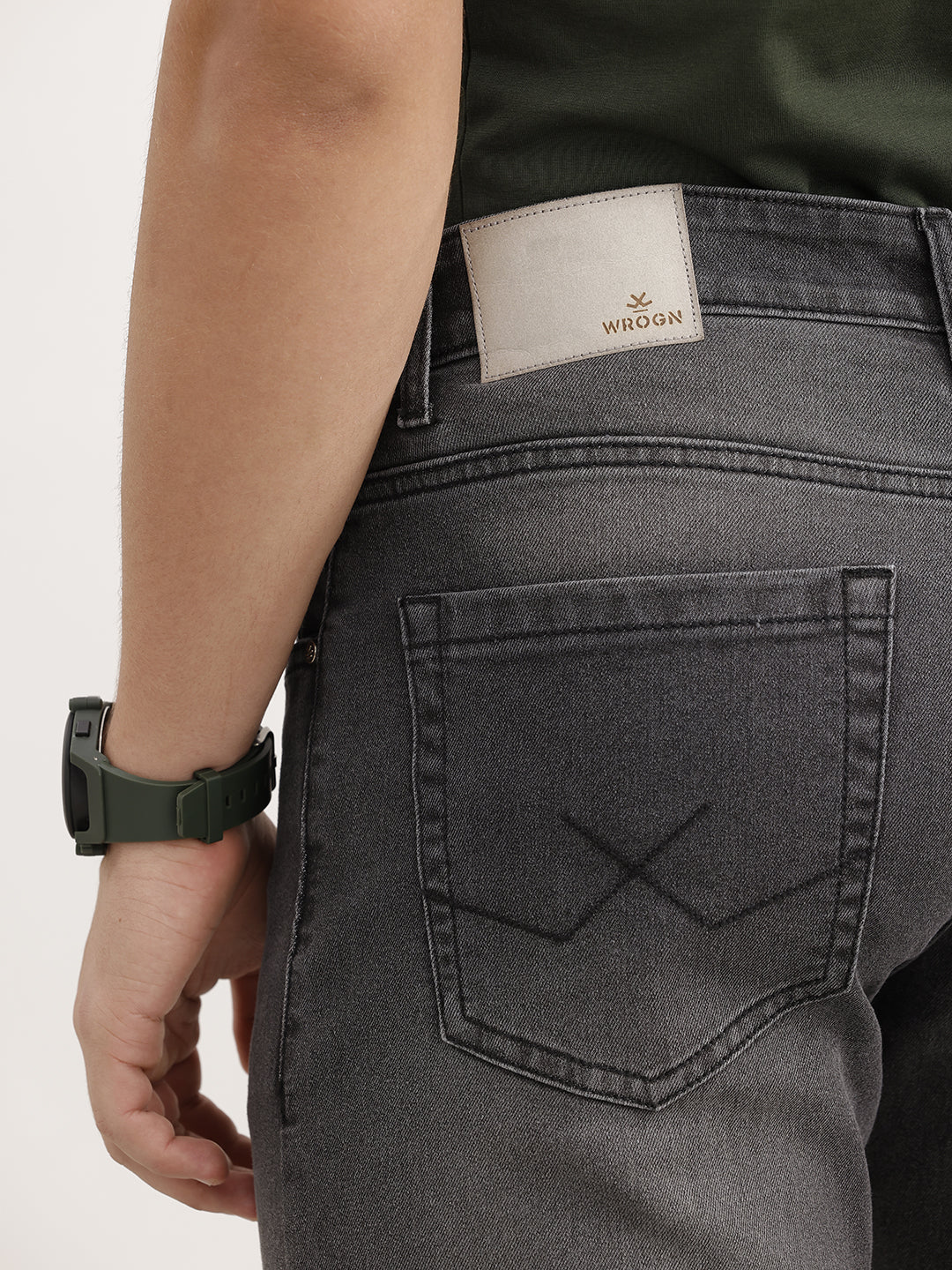 Solid Straight Fit Denim Jeans | Grey