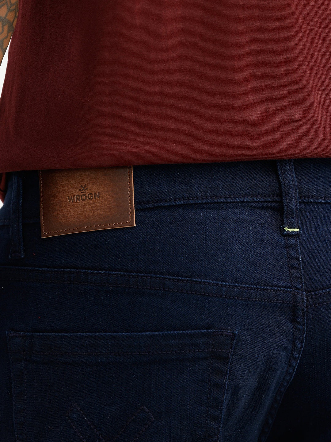 Solid Straight Fit Denim Jeans | Dark Blue