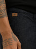 Washed Slim Fit Denim Cargo | Dark Blue