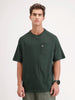 Solid Oversized Ragland Crew Neck T-Shirt | Dark Green