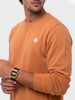 Solid Placement Printed Sweatshirt | Orange