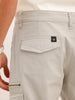 Solid Straight Fit Cargo Trouser | Grey