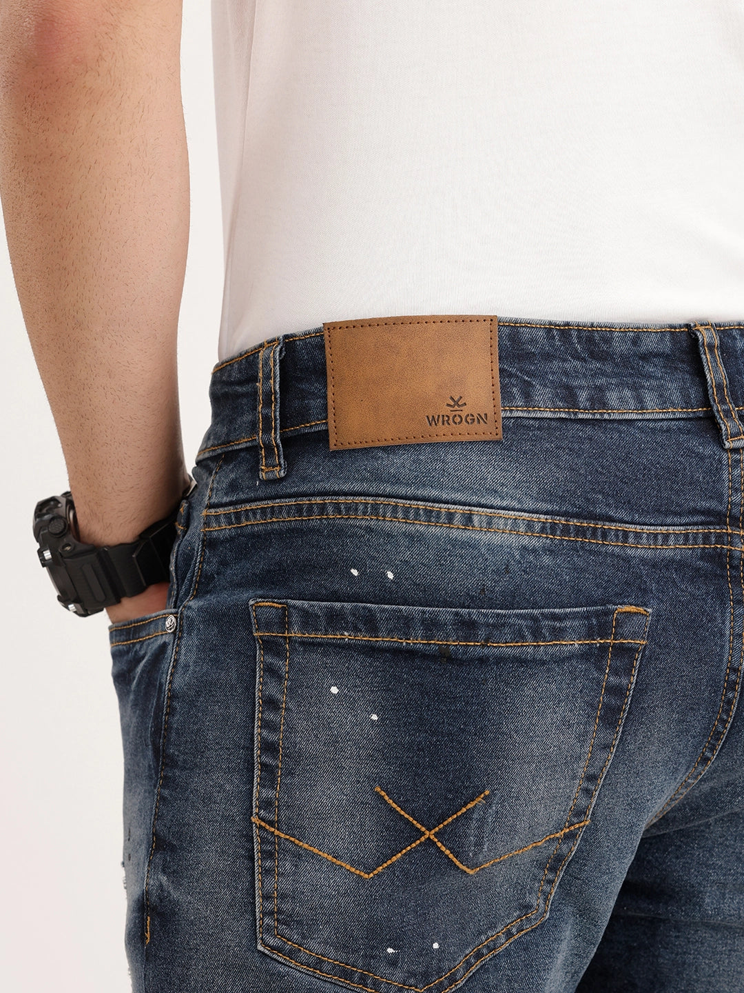 Slim Fit Distressed Denim Jeans | Blue